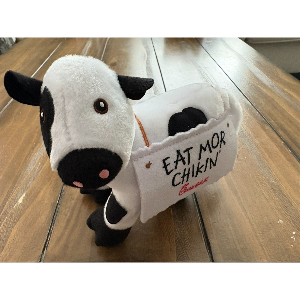 Chick-fil-A Plush Cow‎ Doll Toy Eat Mor Chikin 4" Tall LIMITED EDITION